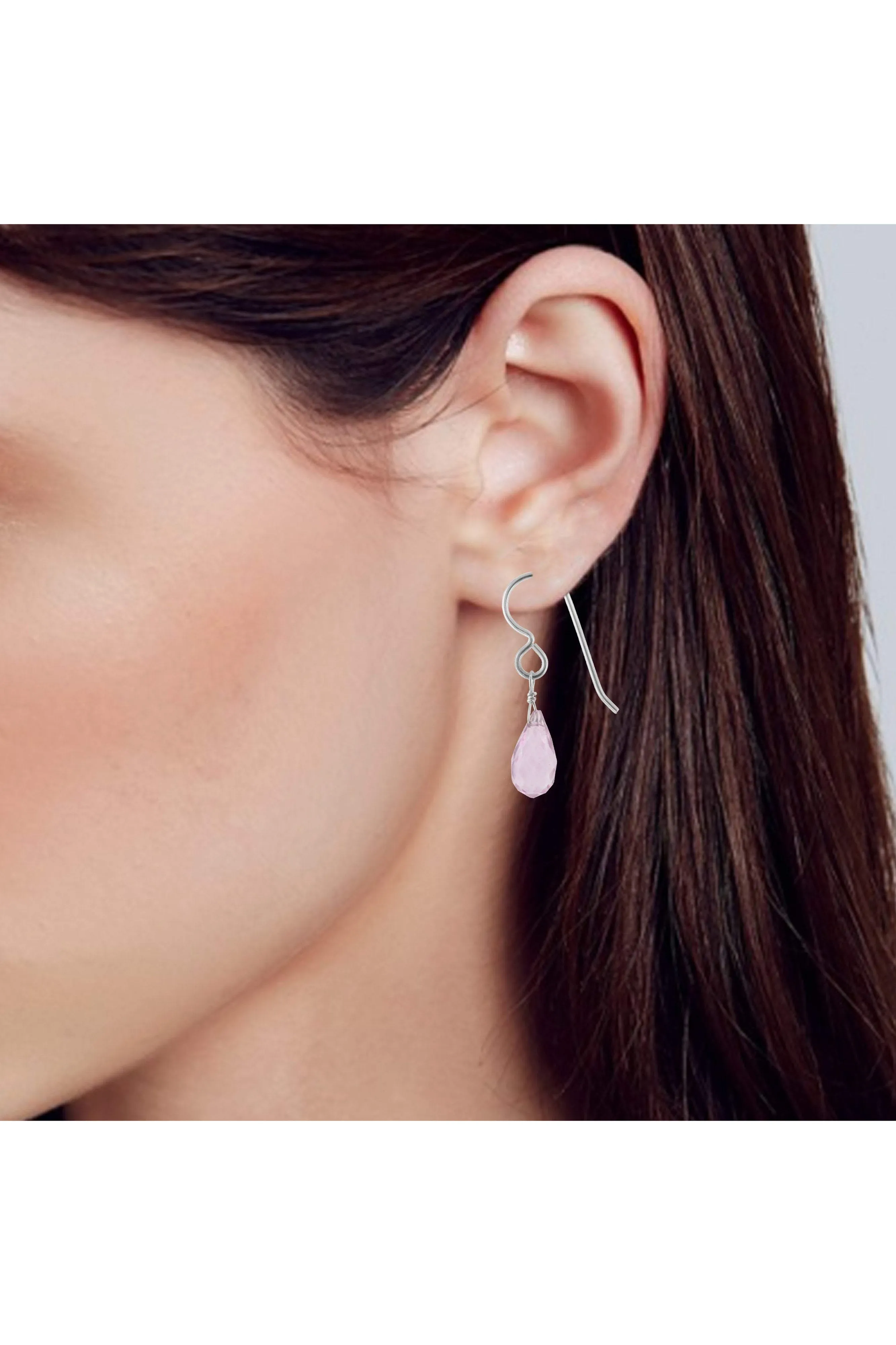 Pink Quartz Baby Pink Gemstone Earrings