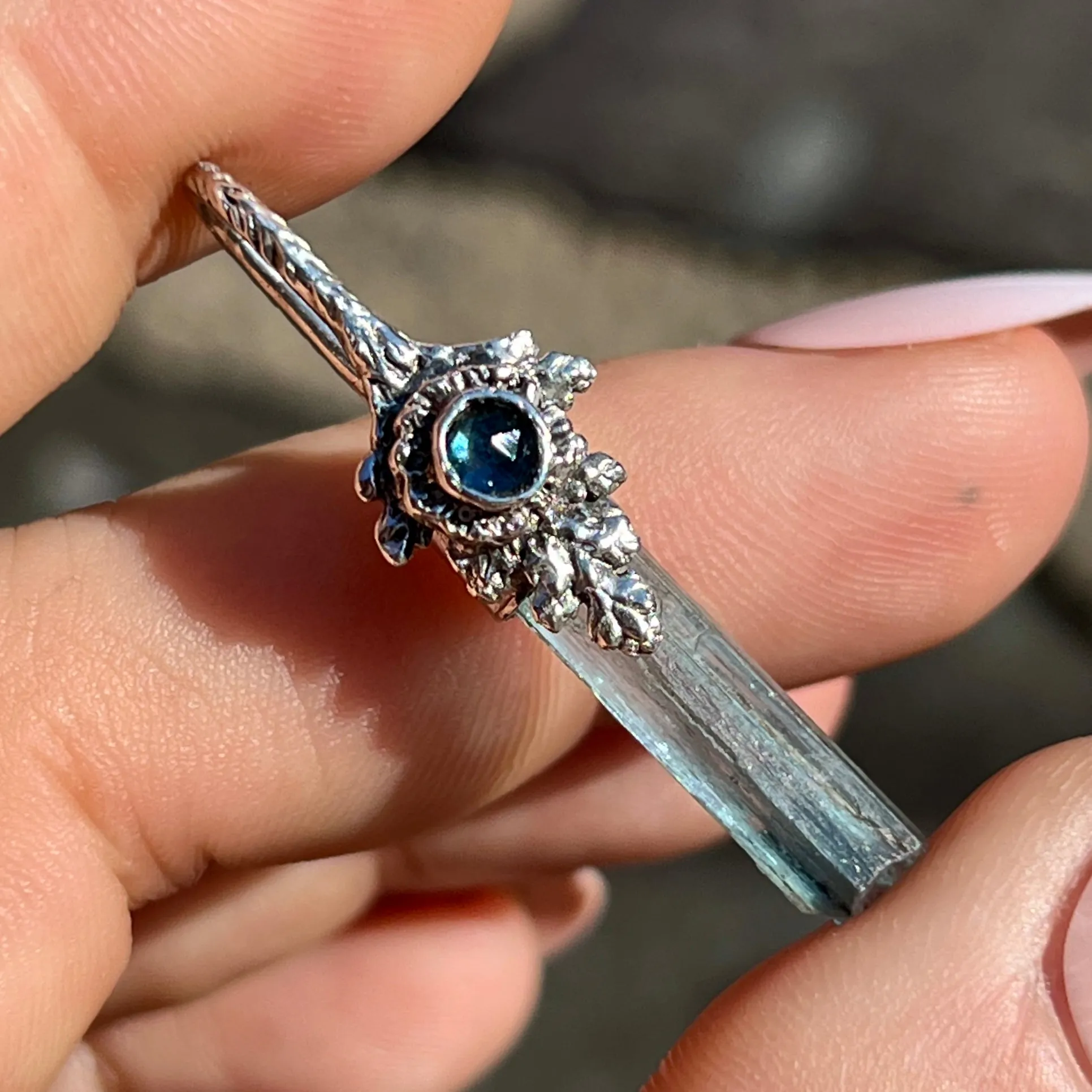 PRE-ORDER FOR JOHANNA- Aquamarine Fairy Silver Pendant