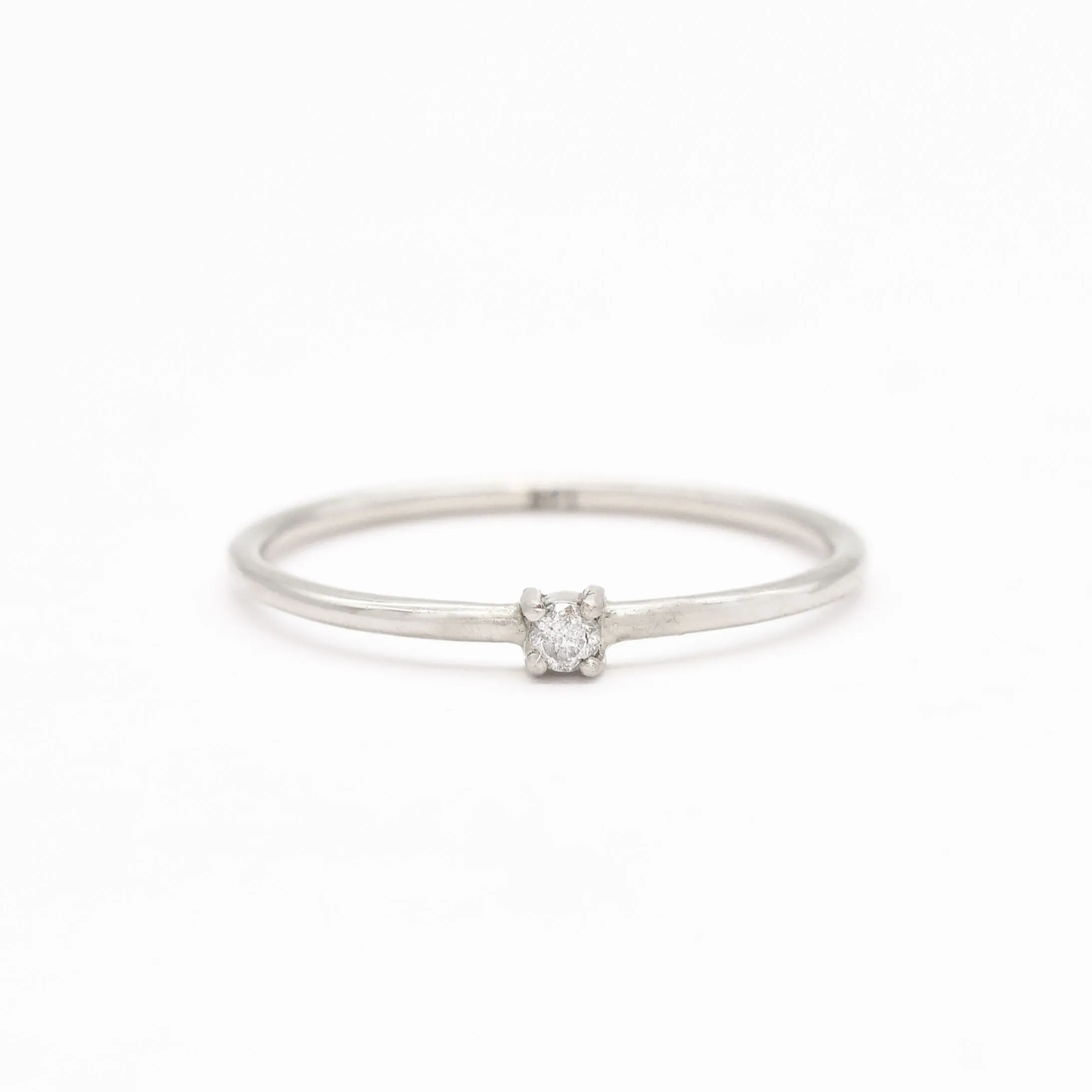 Real Diamond Ring - Solid 14k White Gold Ring  - Diamond Promise Ring