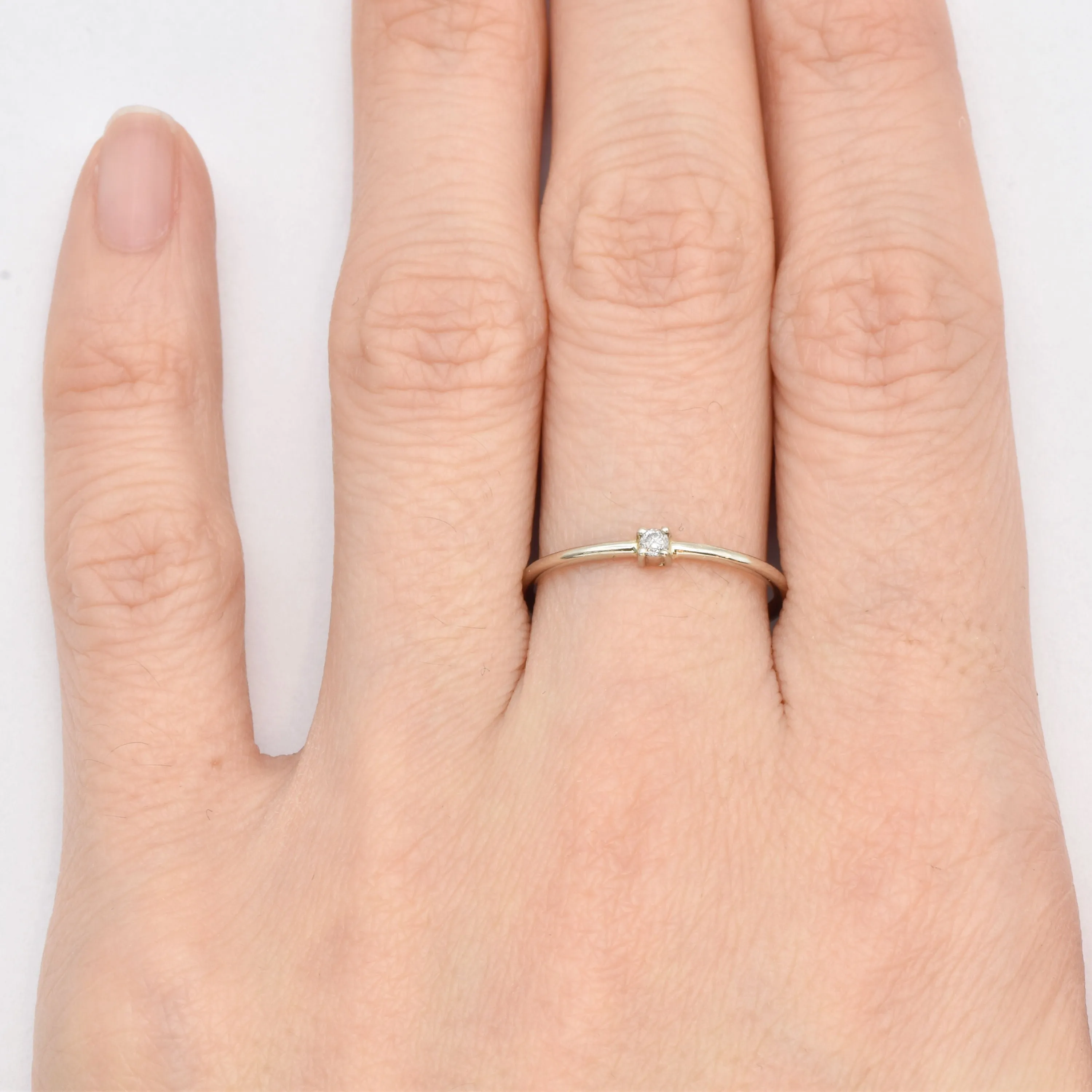 Real Diamond Ring - Solid 14k White Gold Ring  - Diamond Promise Ring