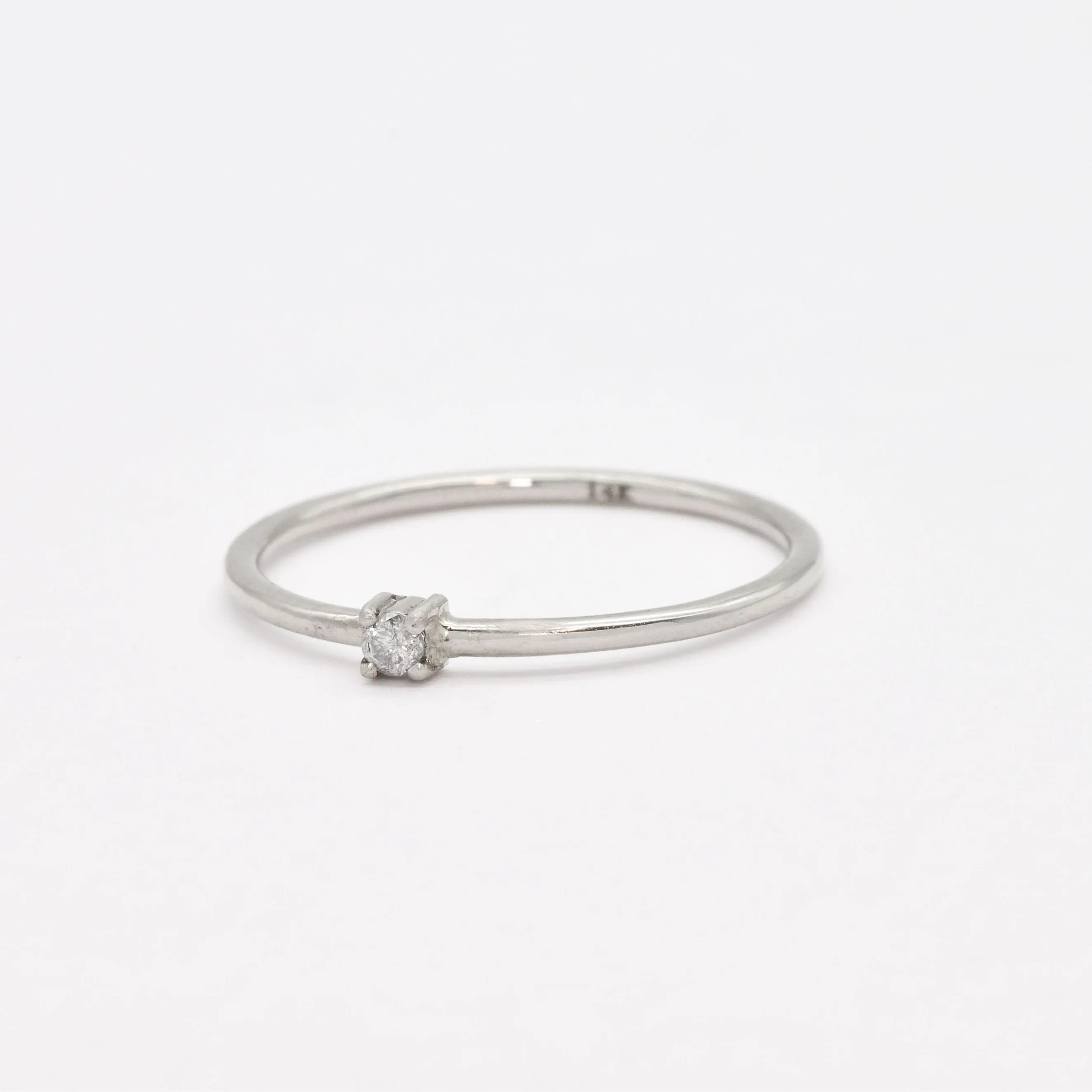 Real Diamond Ring - Solid 14k White Gold Ring  - Diamond Promise Ring