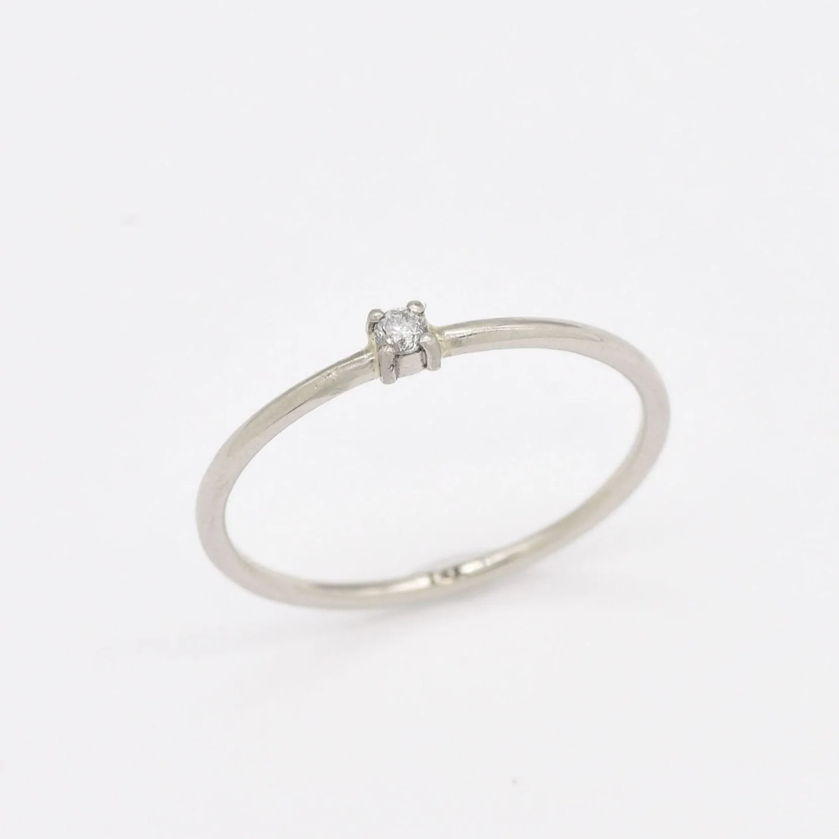Real Diamond Ring - Solid 14k White Gold Ring  - Diamond Promise Ring