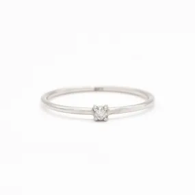 Real Diamond Ring - Solid 14k White Gold Ring  - Diamond Promise Ring