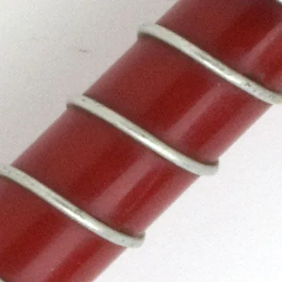 Red Bakelite Brooch with Chrome