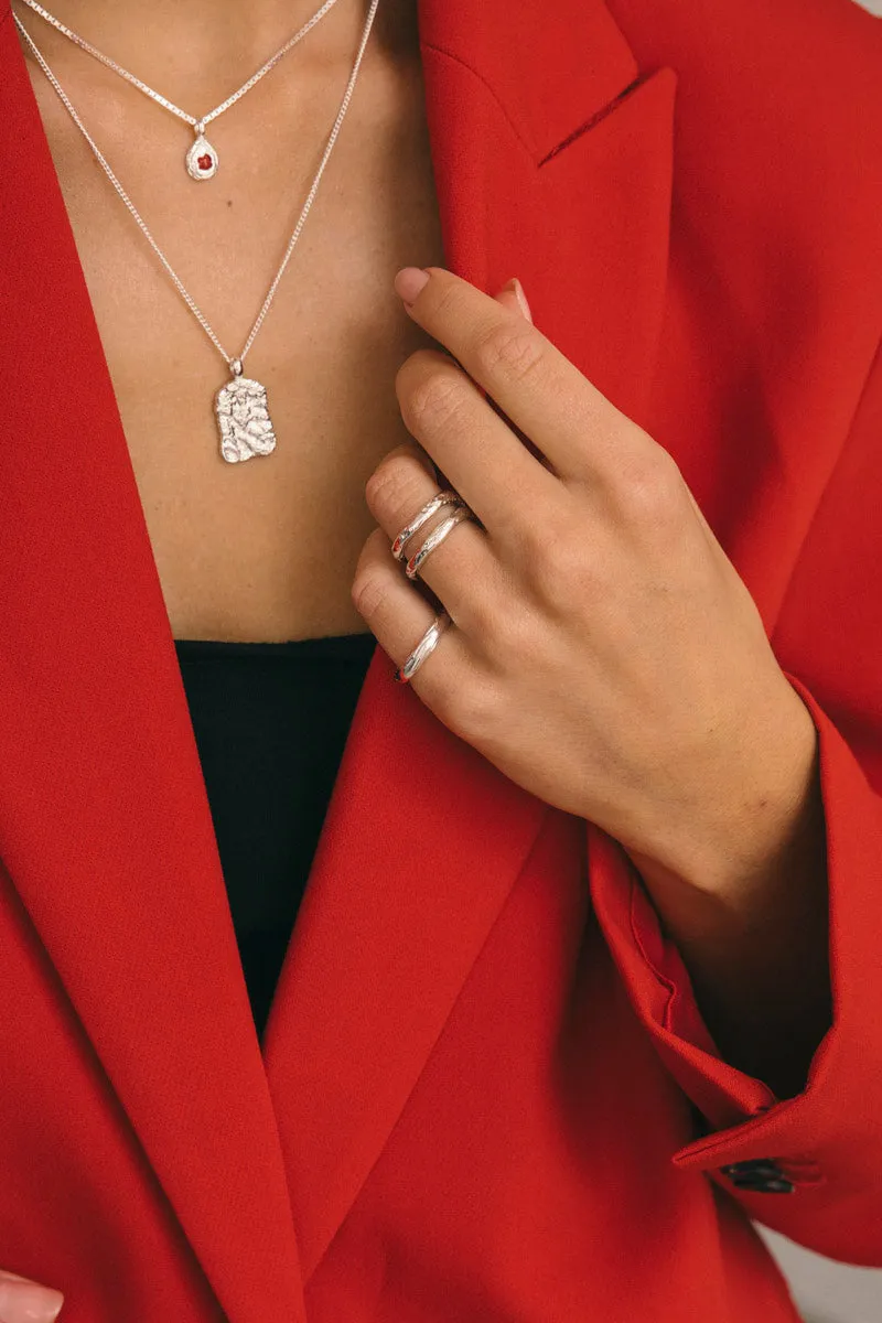 Red Planet Necklace Silver
