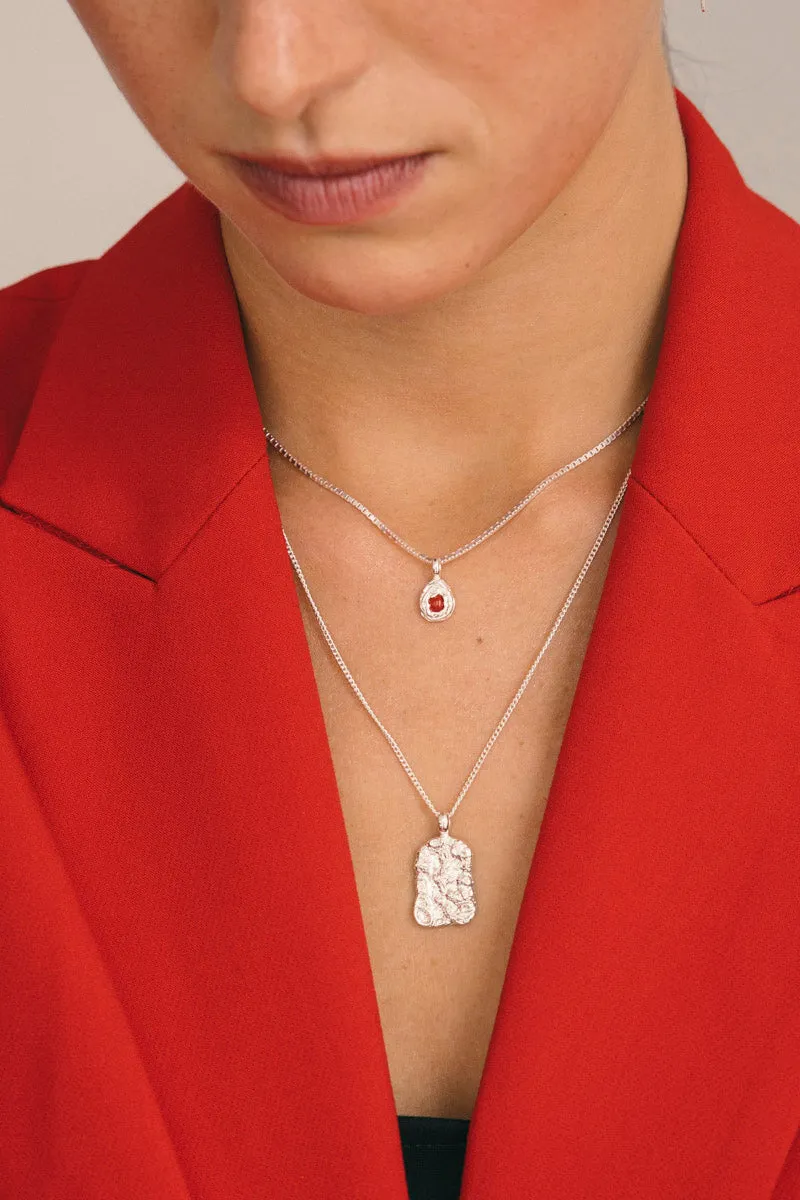 Red Planet Necklace Silver