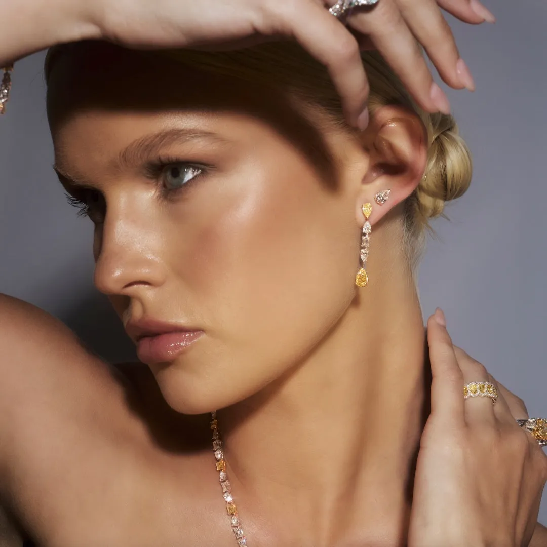 Riviera Monaco Fancy Yellow Diamond Drop Earrings