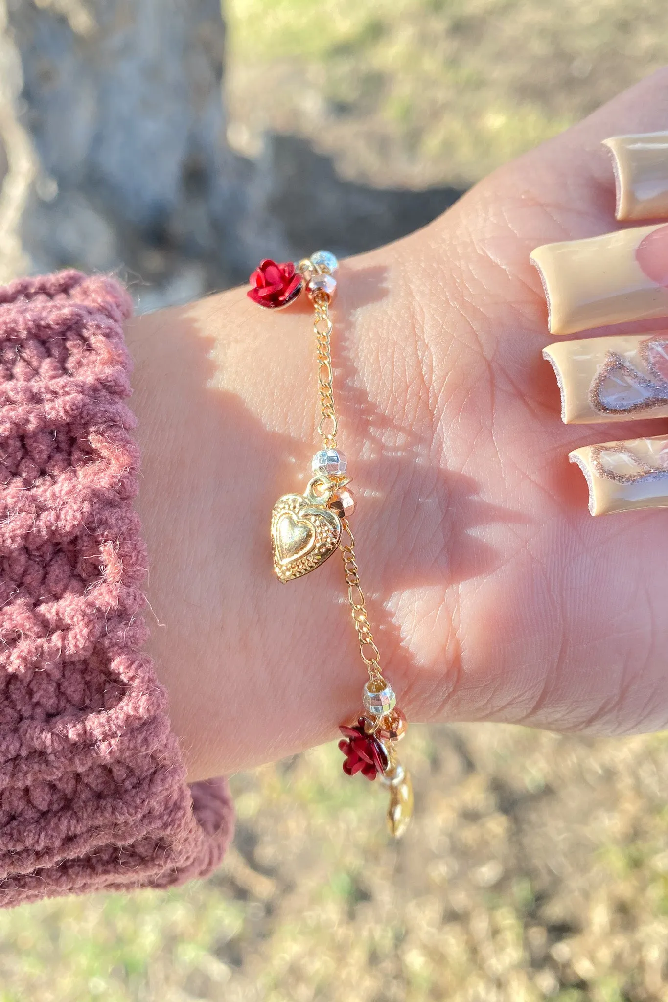 Rose Heart Bracelet