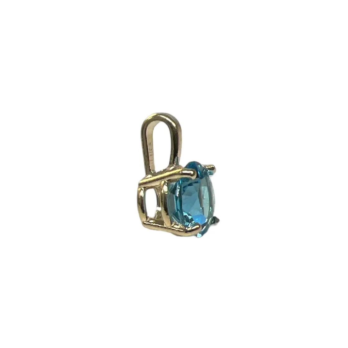 Round Blue Topaz Pendant