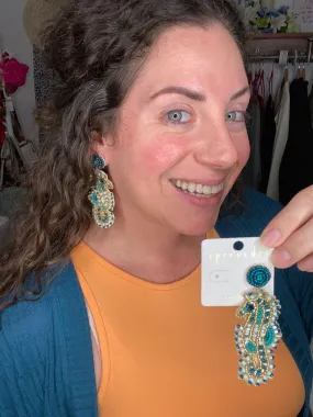 seahorse seed bead earrings
