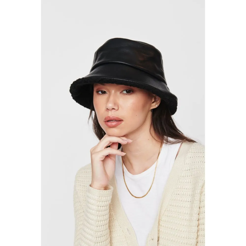 Shearling Trim Bucket Hat Bucket Hat