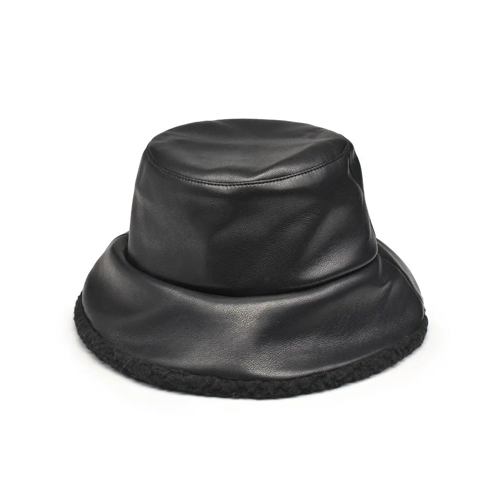 Shearling Trim Bucket Hat Bucket Hat