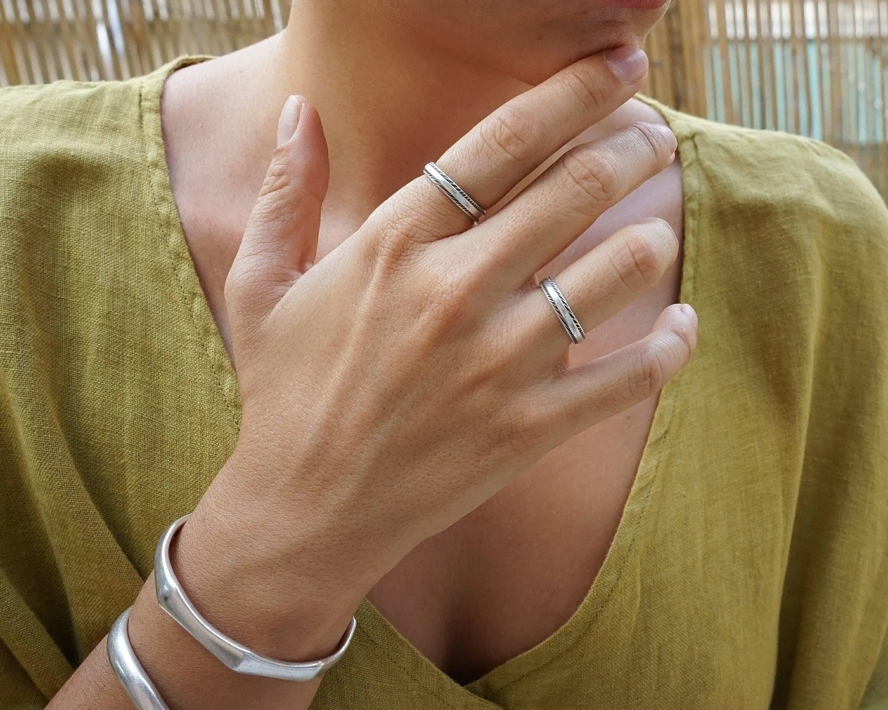 Silver Ethnic Band Ring