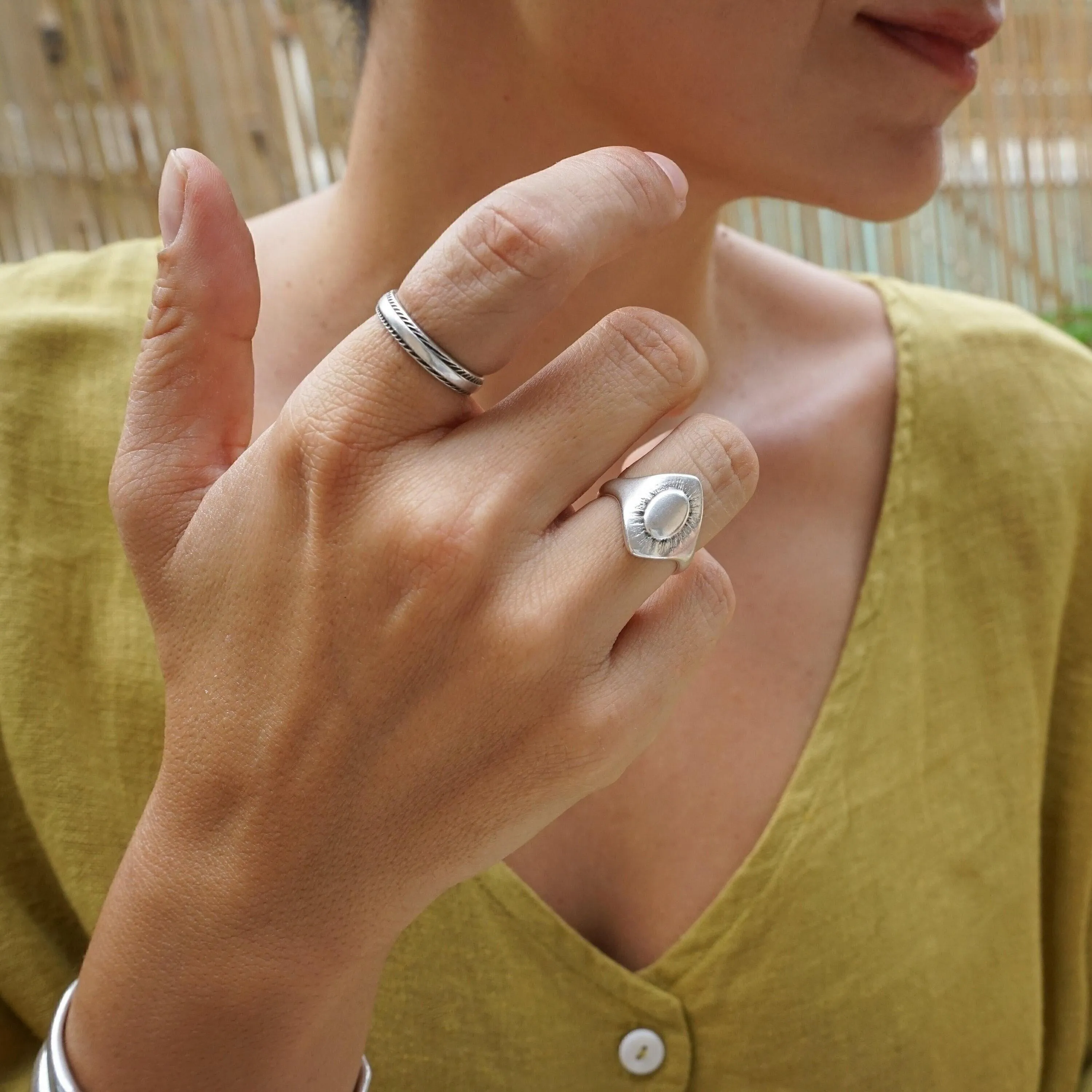 Silver Ethnic Band Ring
