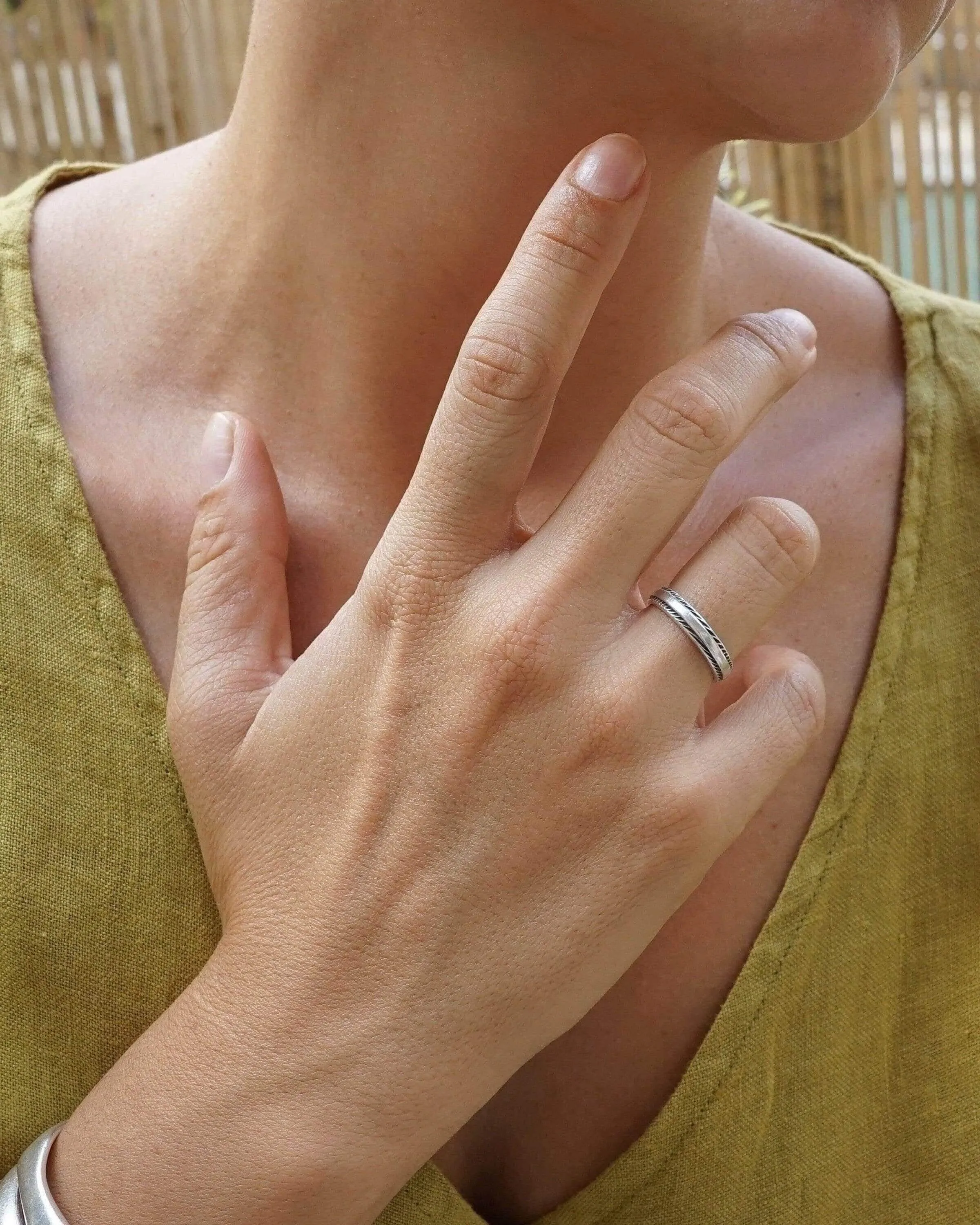 Silver Ethnic Band Ring