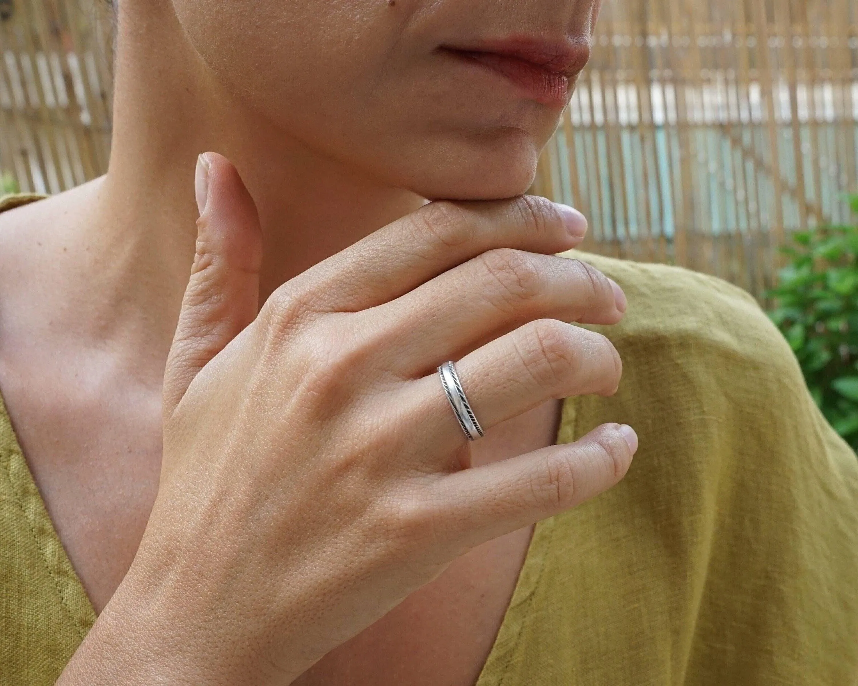 Silver Ethnic Band Ring