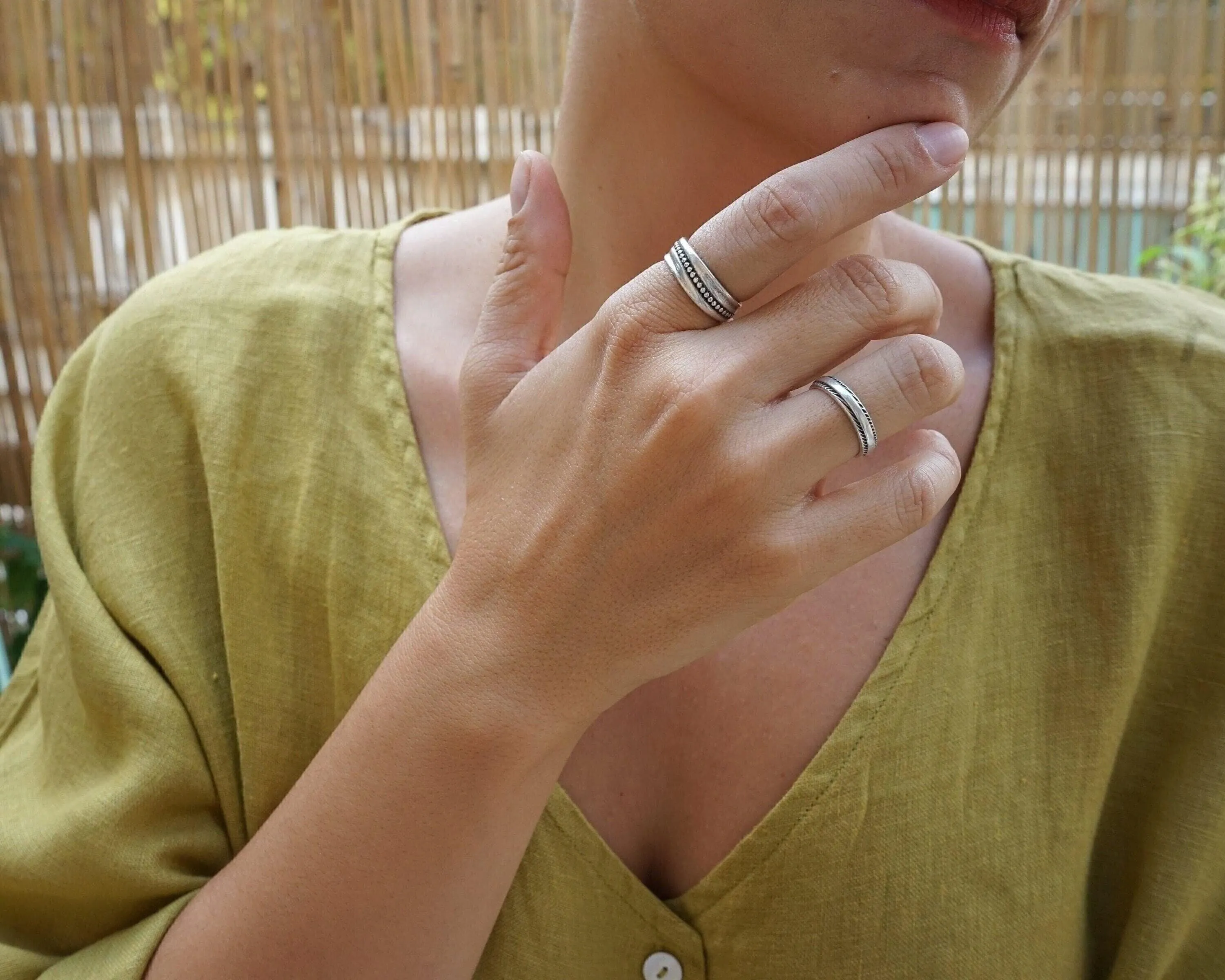 Silver Ethnic Band Ring