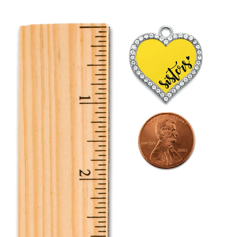 Silver Sisters - Yellow Open Heart Charm Toggle Bracelet
