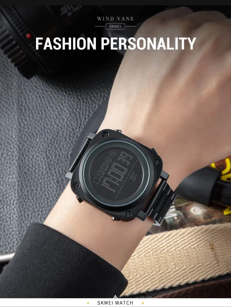 SKMEI 1726 LED Square Watch Mens w/ 30m Waterproof & Luminous
