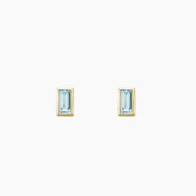 Sky Blue Topaz Baguette Stud
