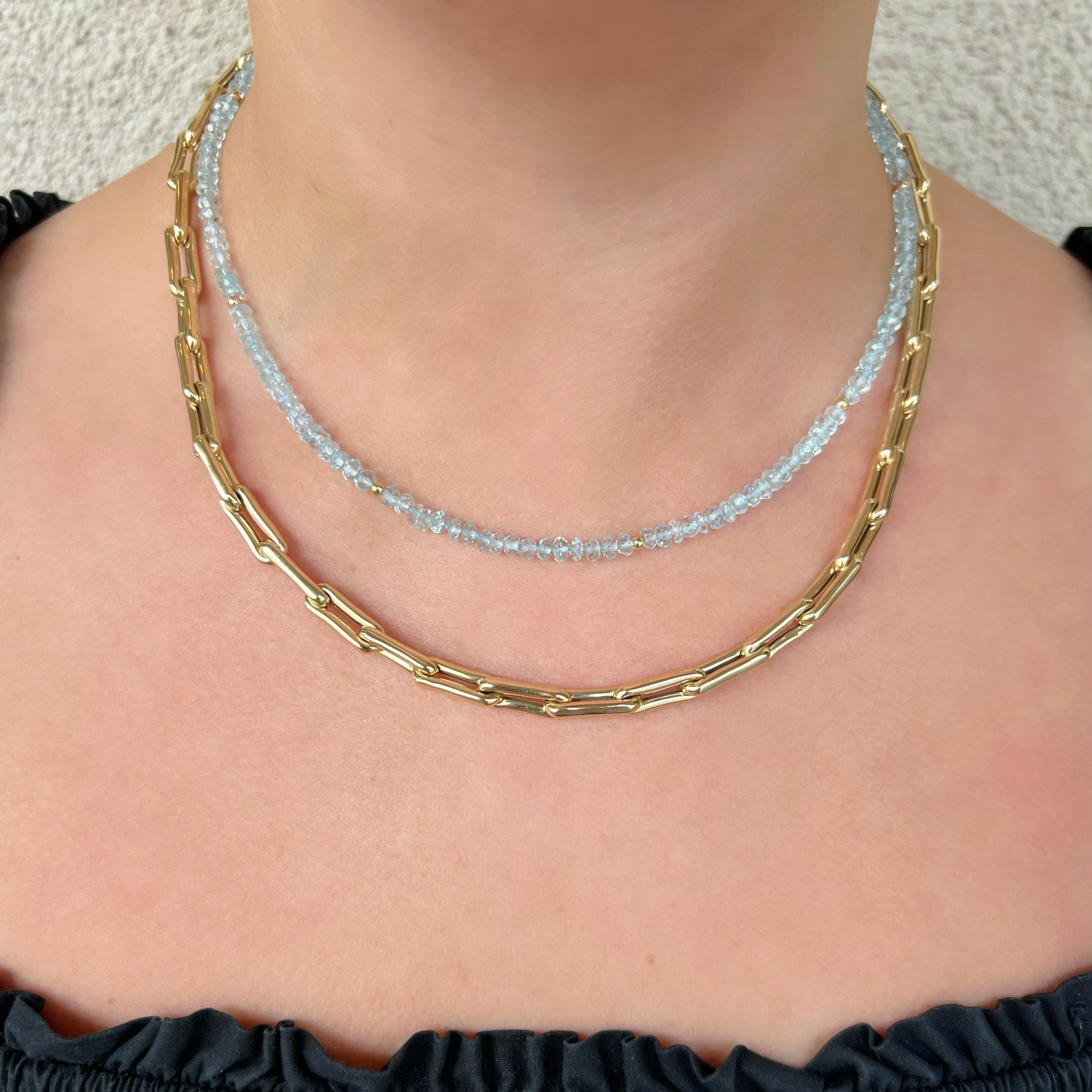 Sky Blue Topaz Beaded Necklace