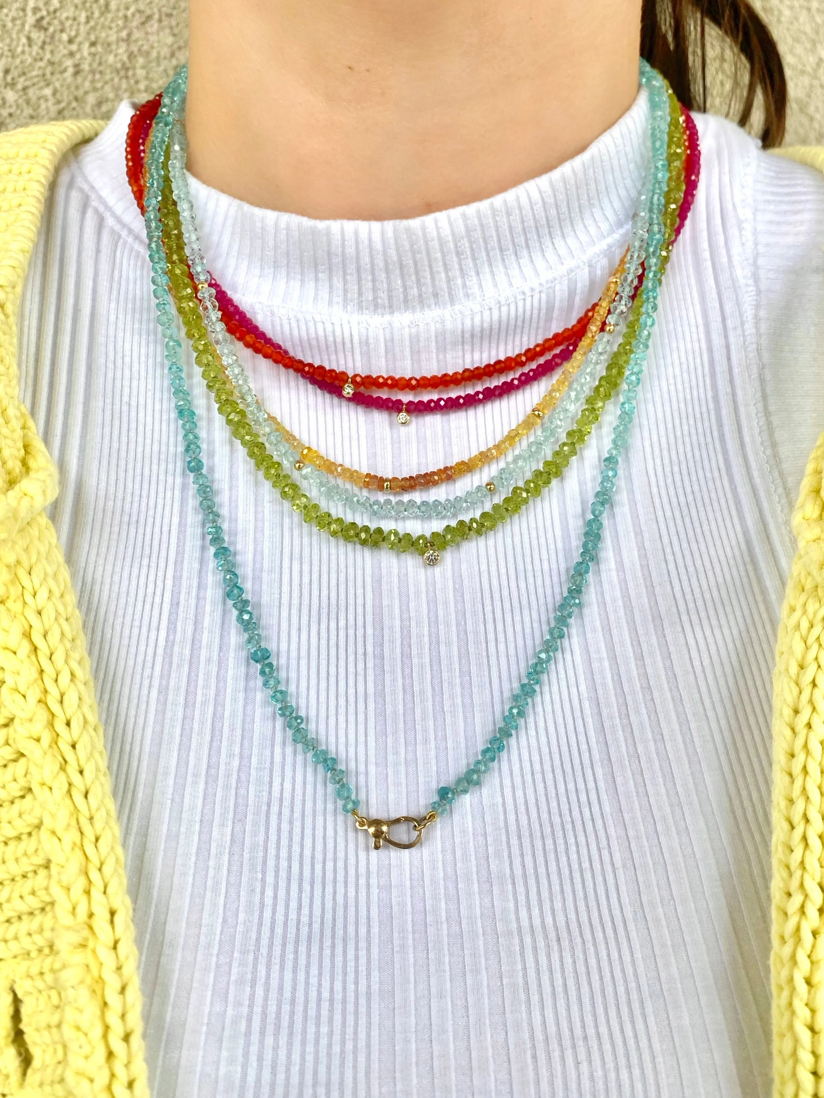 Sky Blue Topaz Beaded Necklace