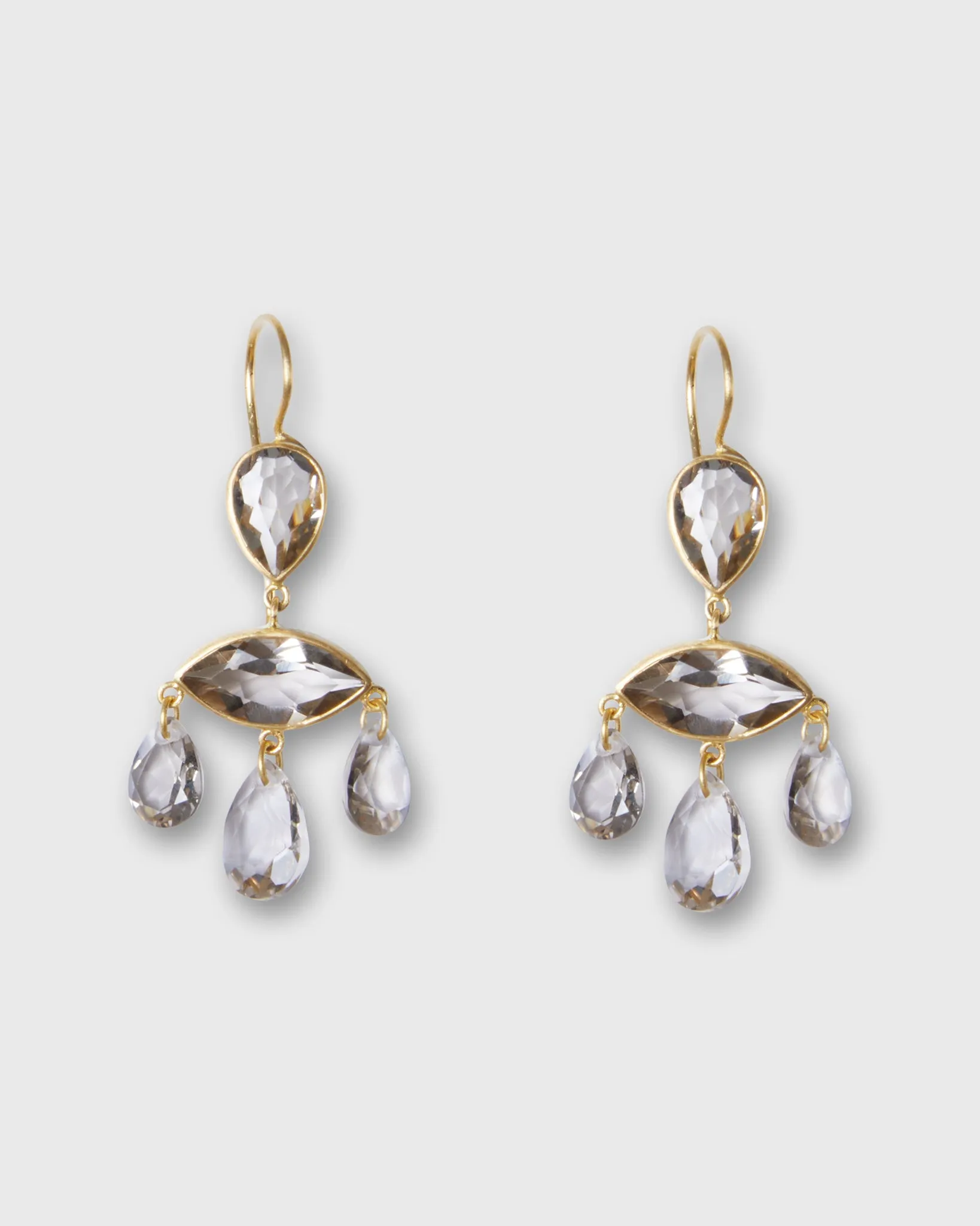 Small Marquise D'Estrées Earrings in Smokey Quartz