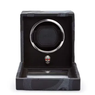 Small Watch Winder Black Skull