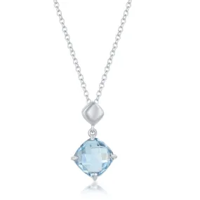 Sterling Silver Blue Topaz Necklace (95254)