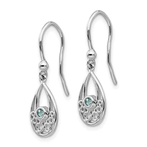 Sterling Silver White Ice Blue Topaz Earrings