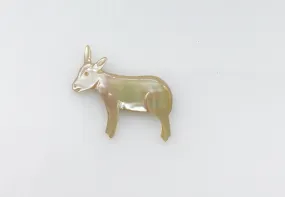 Sweet Vintage Mother of Pearl Donkey Brooch
