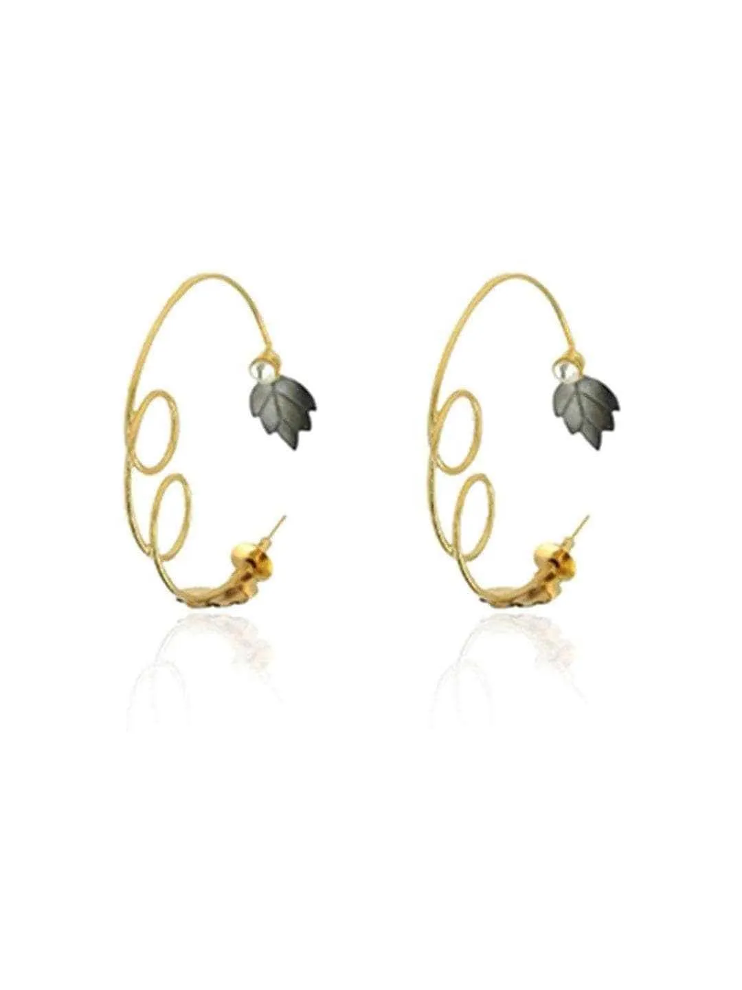 Swirl Leaf Hoop Earring