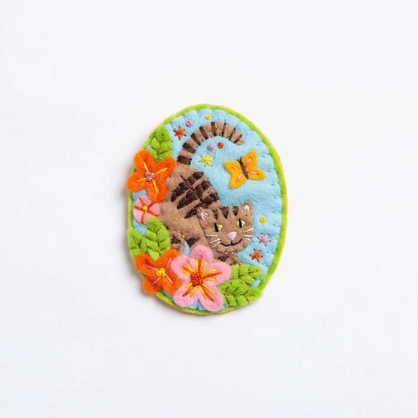 Tabby Cat Felt Craft Brooch Kit