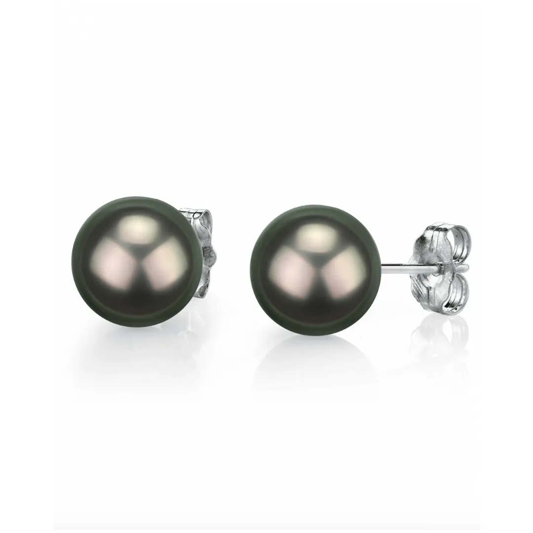 Tahitian South Sea Pearl & Stud Earrings