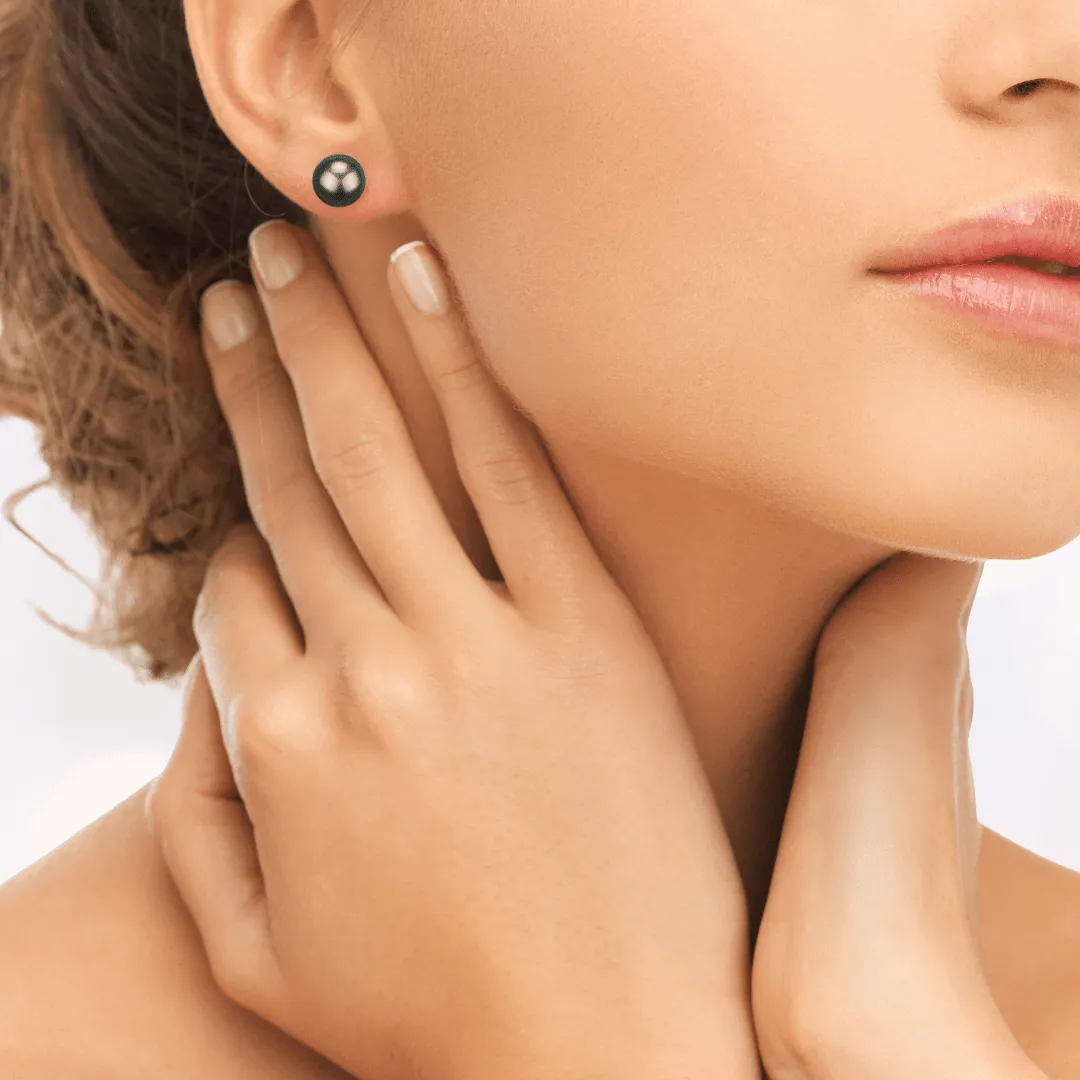 Tahitian South Sea Pearl & Stud Earrings