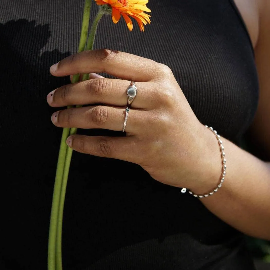 THE EMMA RING GREEN - Solid 14k gold