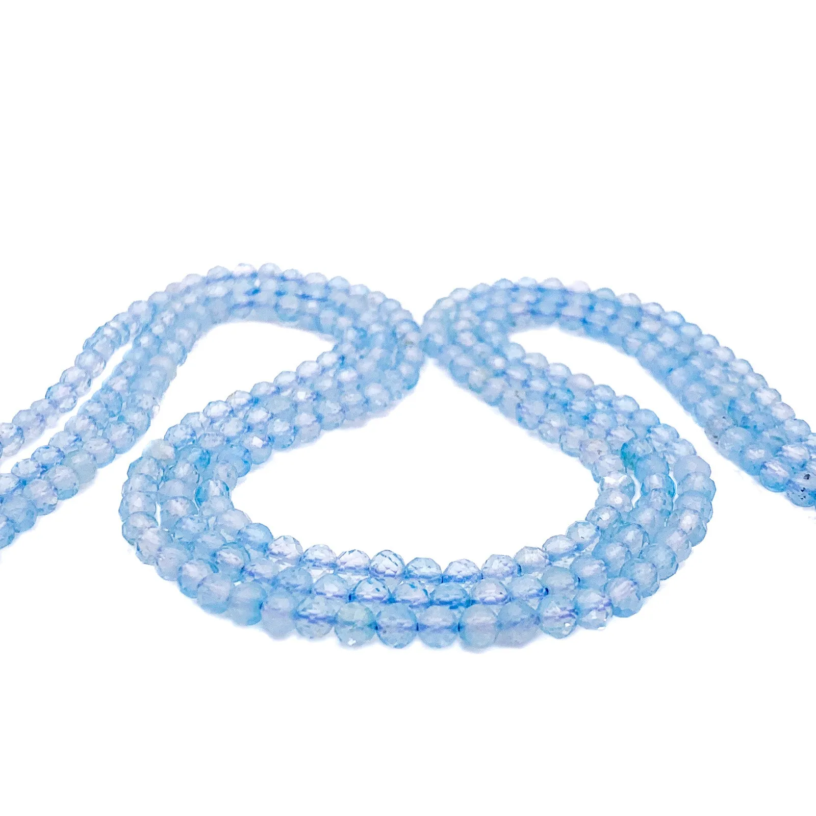 Topaz Swiss Blue 4mm Faceted Round Bead Strand