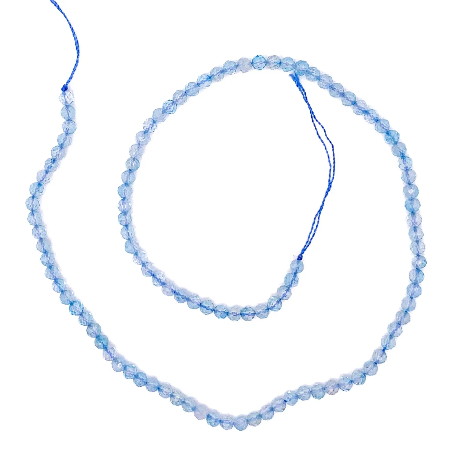 Topaz Swiss Blue 4mm Faceted Round Bead Strand