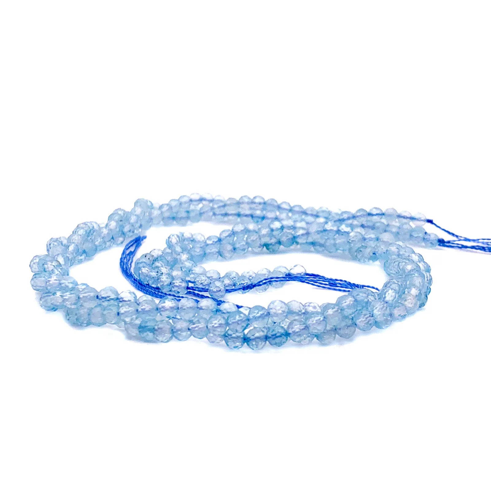 Topaz Swiss Blue 4mm Faceted Round Bead Strand