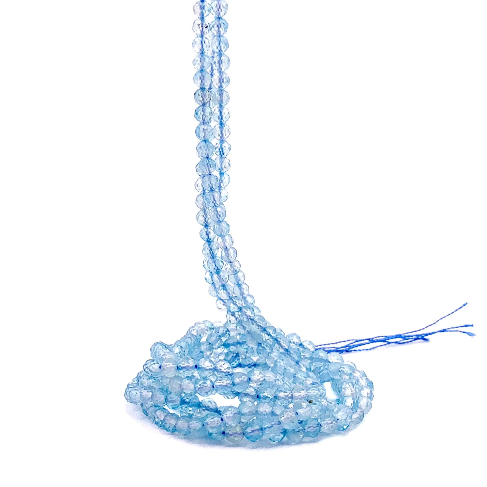 Topaz Swiss Blue 4mm Faceted Round Bead Strand