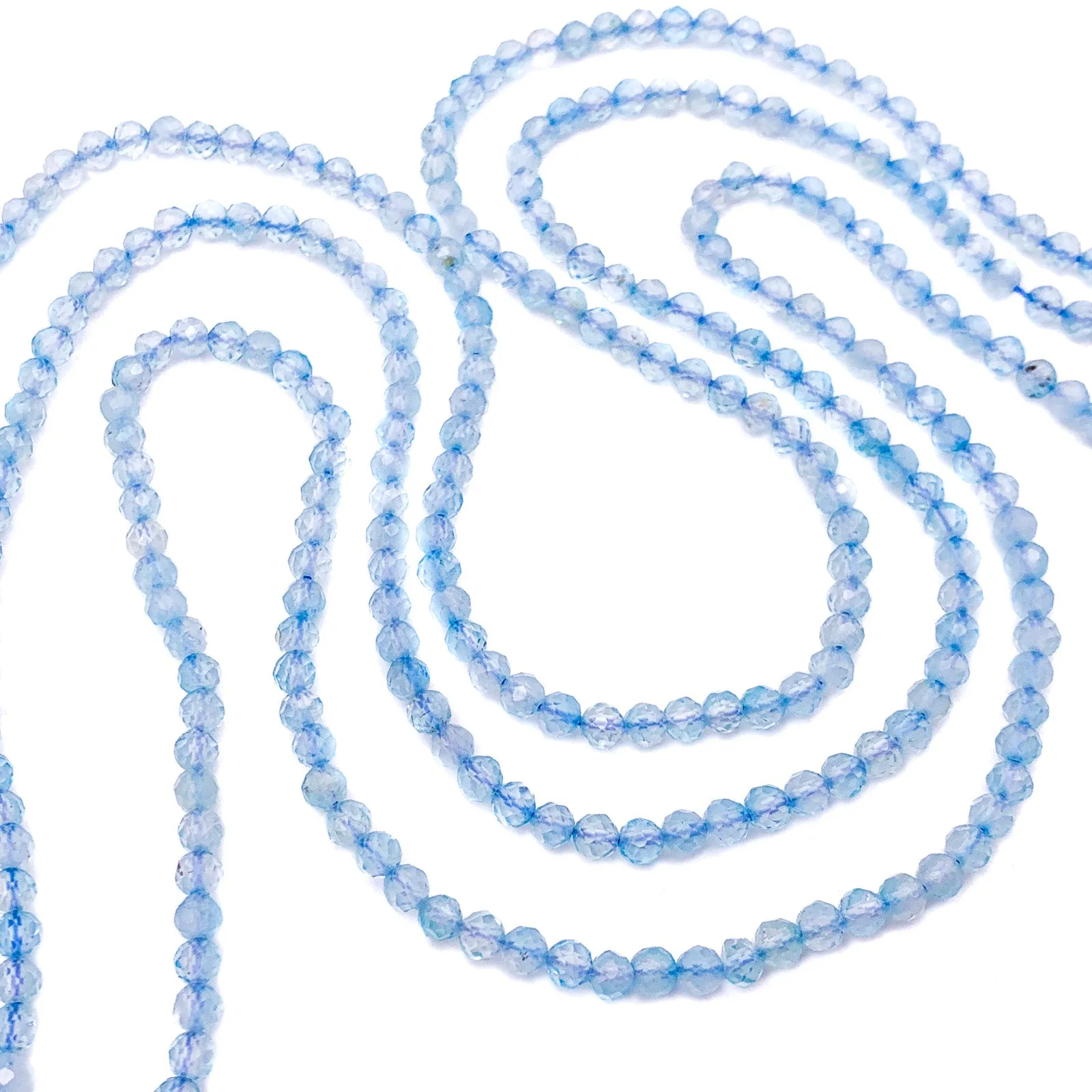 Topaz Swiss Blue 4mm Faceted Round Bead Strand