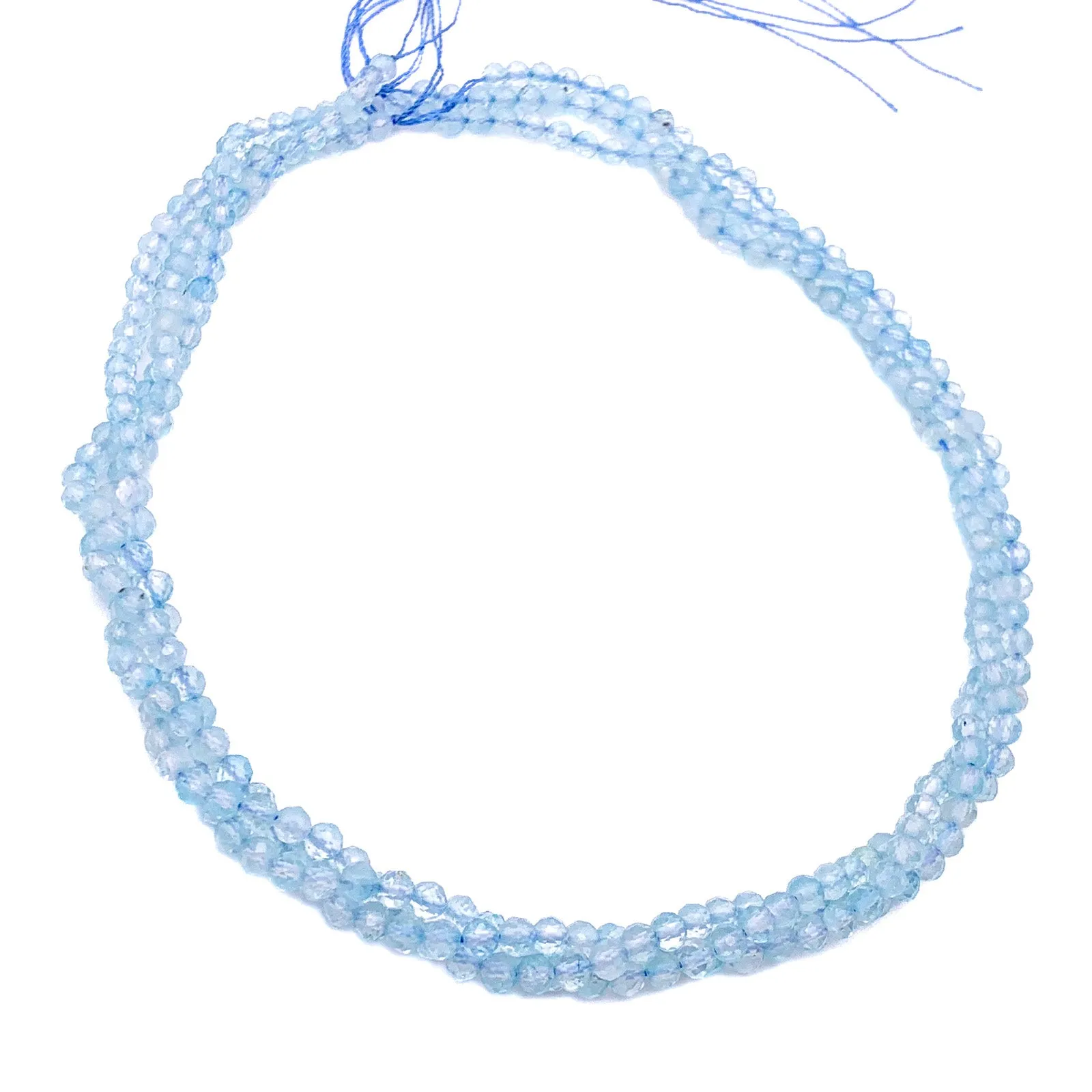 Topaz Swiss Blue 4mm Faceted Round Bead Strand