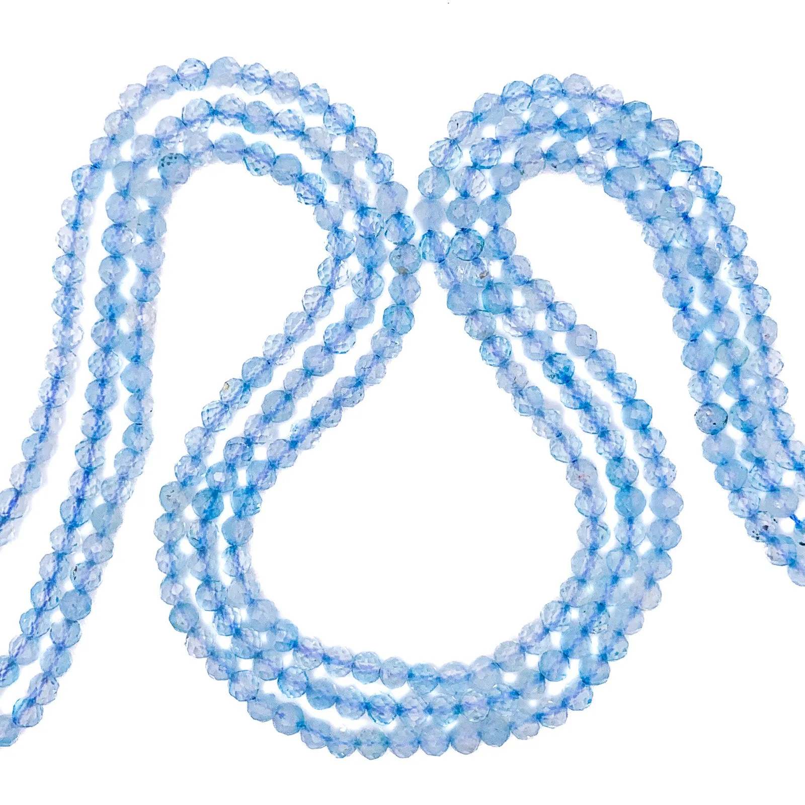 Topaz Swiss Blue 4mm Faceted Round Bead Strand