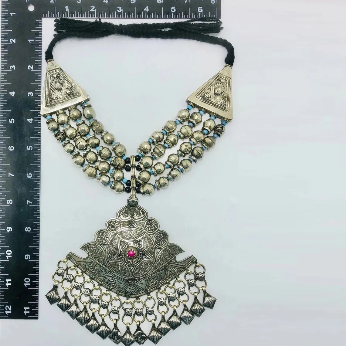 Vintage Beaded Necklace With Pendant