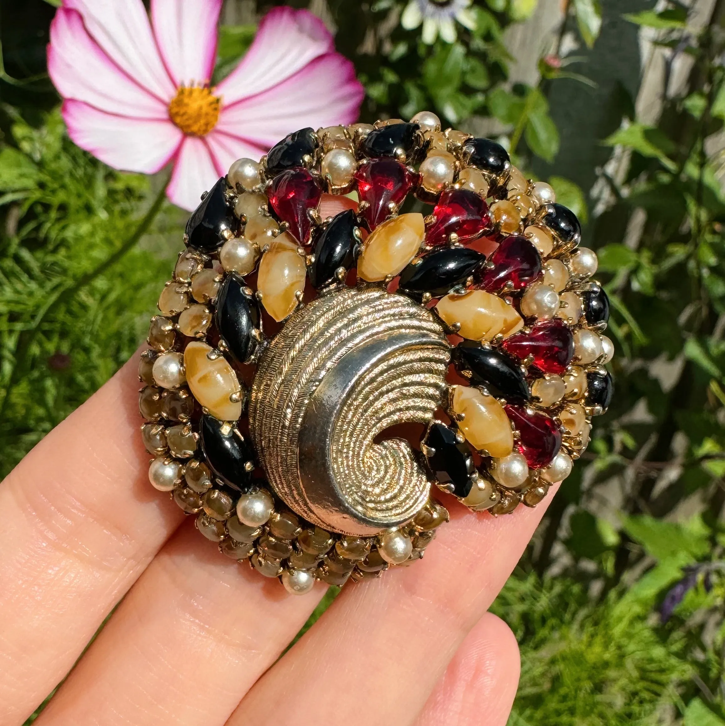 Vintage Christian Dior ‘1963’ Glass Shell Brooch