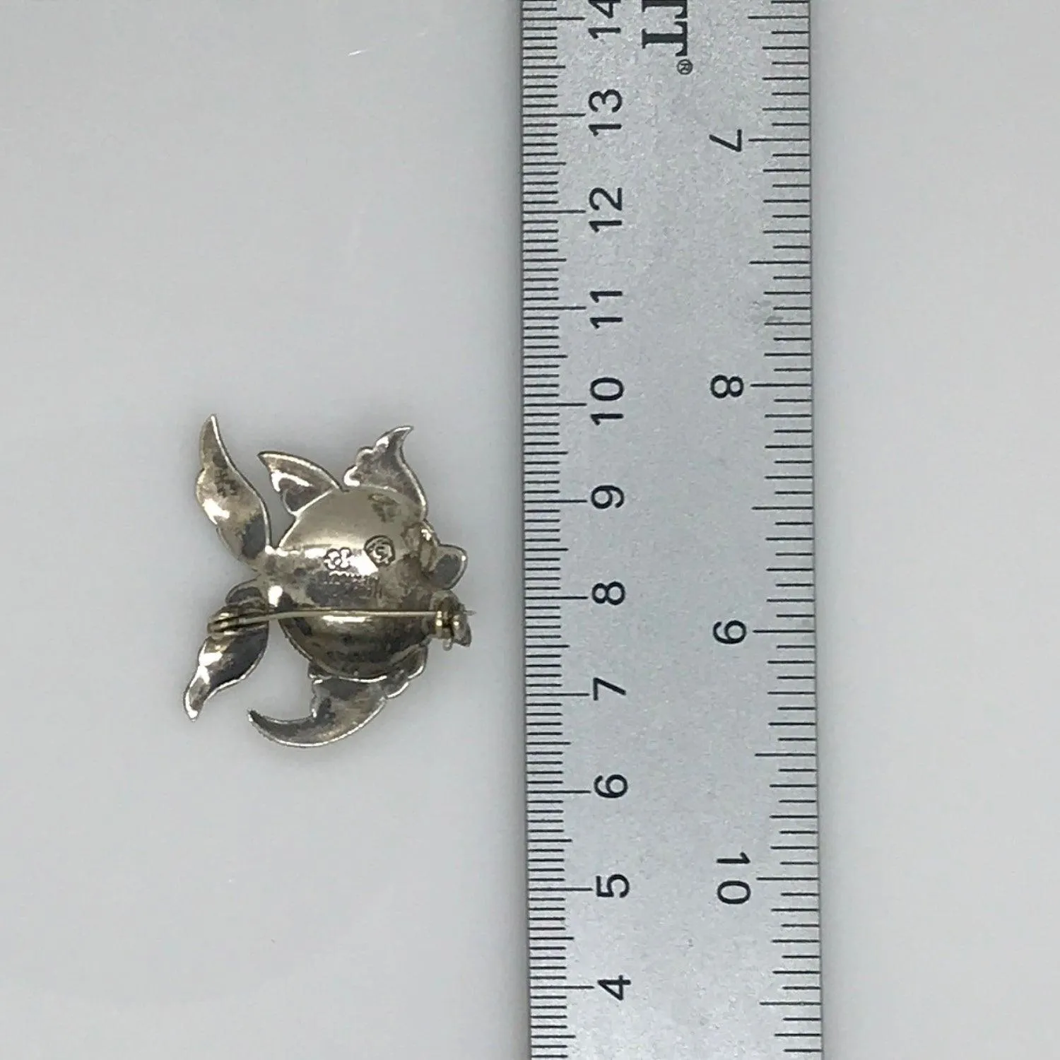 Vintage Detailed Mexican Silver Fish Brooch