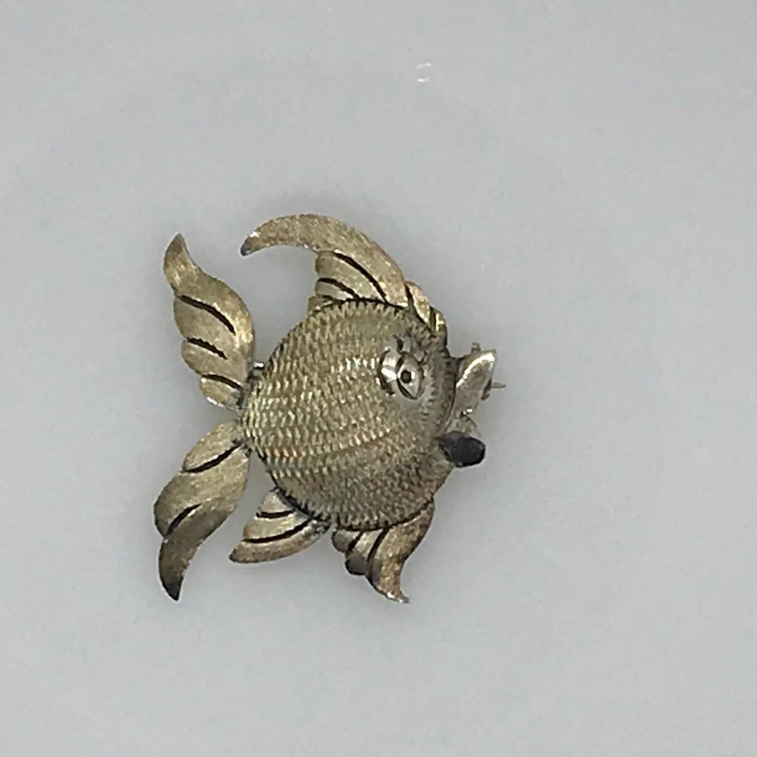 Vintage Detailed Mexican Silver Fish Brooch