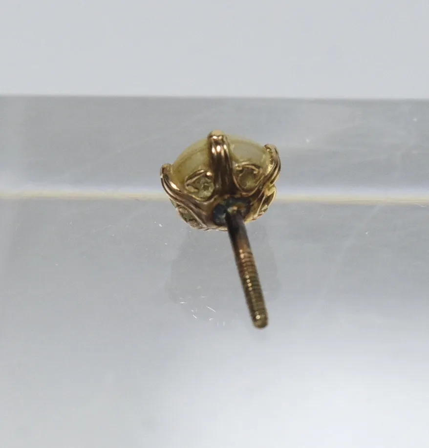 Vintage Faux Pearl Gold Tone Screw Back SINGLE Stud Earring