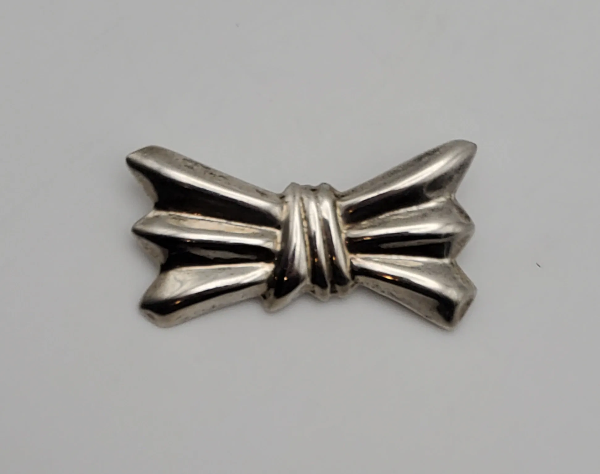 Vintage Handmade Sterling Silver Bow Brooch