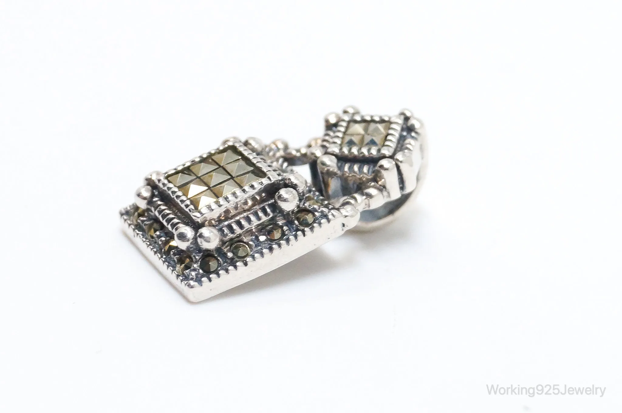 Vintage Judith Jack Marcasite Art Deco Sterling Silver Pendant